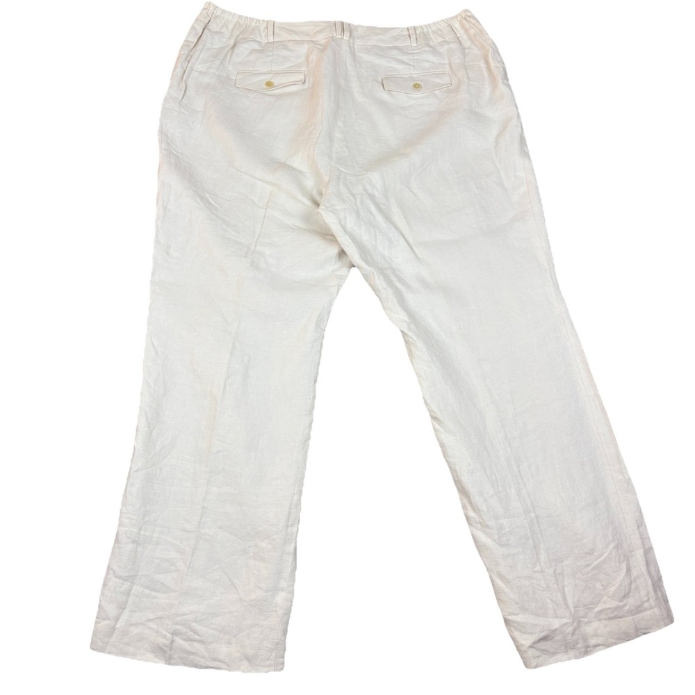 Talbots Woman‎ Womens Linen Pants Straight Leg Lightweight Classic Fit Beige 20W - Picture 2 of 13